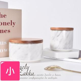 【Homely Zakka】北歐ins風輕奢大理石紋金邊帶蓋陶瓷密封罐/儲物罐/收納罐_小圓罐