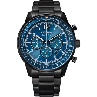 【CITIZEN 星辰】闇黑星際光動能計時腕錶(CA4505-80L)