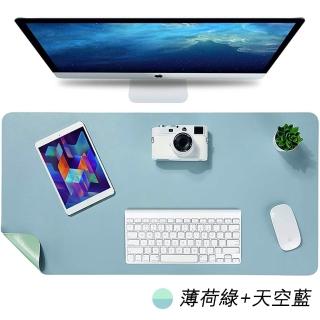 【二木】雙色PU皮質桌墊(薄荷綠+天空藍)