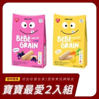 【韓國 KEMY KIDS】貪吃凱米 穀物小捲心 藍莓+香蕉紅蘿蔔 2入組(健康穀物捲心餅)