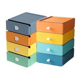 【樂邦】6入/可疊加抽屜收納盒(桌面收納 小物收納 整理盒)