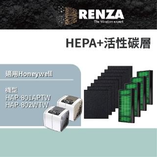 【RENZA】抗菌版 適用Honeywell HAP-801APTW 802 HRF-HX2 E2-AP濾心(替代HEPA HRF-HX2-AP HRF-E2-AP)