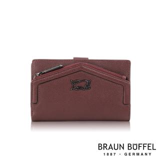 【BRAUN BUFFEL 德國小金牛】台灣總代理 奧菲莉亞-A 10卡兩折中夾-咖啡色(BF675-502-BR)