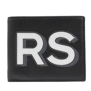 【Michael Kors】大字母品牌LOGO皮革八卡短夾(黑)
