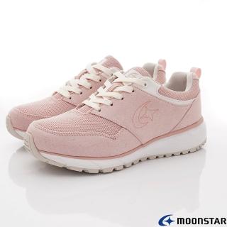 【MOONSTAR 月星】3E寬楦抗菌穩定健走鞋款-女款(MSTWML014粉-23-25cm)
