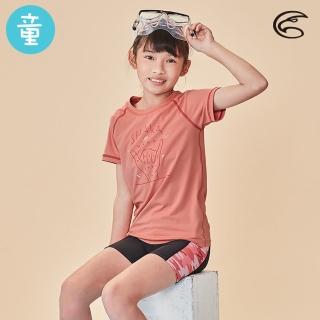 【ADISI】童抗UV圖騰防磨防曬短袖上衣-舒適版 AR2113078(防磨衣、水母衣、溯溪、浮潛、衝浪、水上活動)