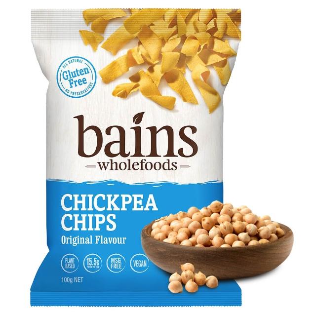 【BAINS WHOLEFOOD】鷹嘴豆零食脆片100g 任選5入(非油炸、無麩質、高纖高蛋白 )