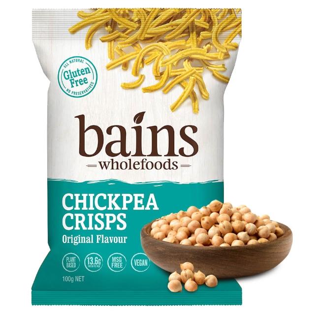 【BAINS WHOLEFOOD】鷹嘴豆零食脆片100g 任選5入(非油炸、無麩質、高纖高蛋白 )