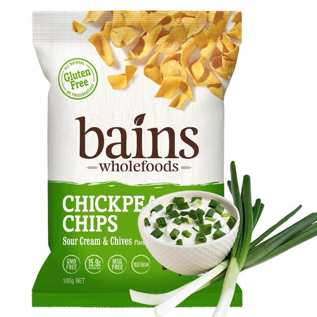 【BAINS WHOLEFOOD】鷹嘴豆零食脆片100g 任選5入(非油炸、無麩質、高纖高蛋白 )