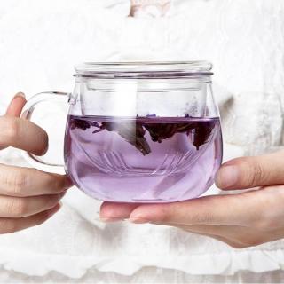 【RELEA 物生物】320ml玲瓏耐熱玻璃三件式品茗泡茶杯(附濾茶器)