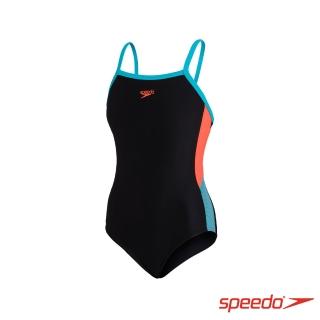 【SPEEDO】女孩 運動連身泳裝 Dive Thinstrap(黑/藍/橘)