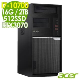 【Acer 宏碁】VK8 高階商用繪圖工作站 i7-10700/16G/512SSD+2TB/RTX3070 8G/700W/W10P(10代i7八核心獨顯)