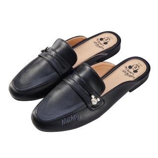 【Disney 迪士尼】迪士尼女鞋 米奇 立體造型飾釦穆勒鞋-黑(MIT台灣在地工廠製造)