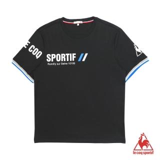 【LE COQ SPORTIF 公雞】短袖T恤 男-黑-LON2180399