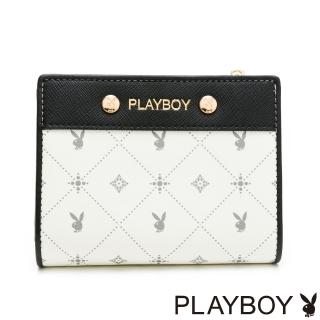 【PLAYBOY】短夾  白色黑晶兔系列(米白色)