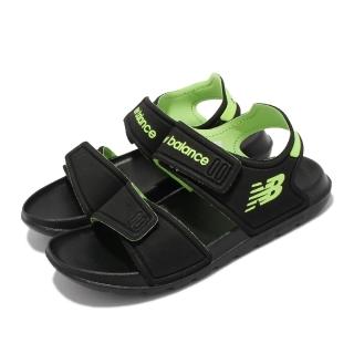 【NEW BALANCE】涼鞋 SPSD 魔鬼氈 可調整 童鞋 紐巴倫 腳背雙黏扣帶 外出 踏青 中童 黑 綠(YOSPSDKL-M)