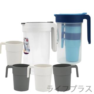 按壓式冷水壺一壺四杯-1.8L-2入組