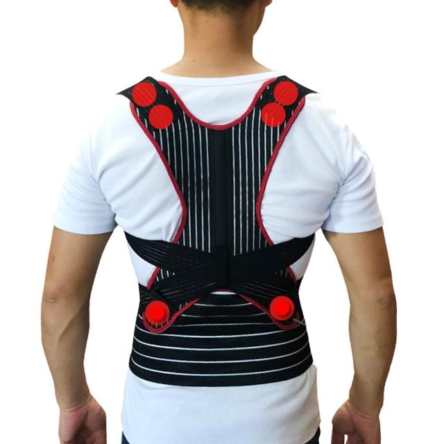 【菁炭元素】鍺+磁能挺立開肩護腰帶1入(6顆鍺片 2顆磁石 電視節目推薦 鍺 磁力貼 挺背 護腰)