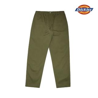 【Dickies】男款軍綠色鬆緊腰頭休閒長褲｜DK008062MGR