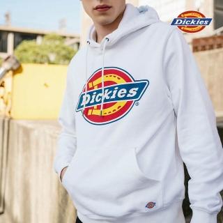 【Dickies】男款白色純棉Logo印花連帽大學T｜DK008715C4D