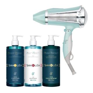 9130935 OL 【SAHOLEA 森歐黎漾】TESCOM負離子吹風機+洗護三入組(多款任選/淨平衡洋甘菊/茶樹精油/水漾薔薇)