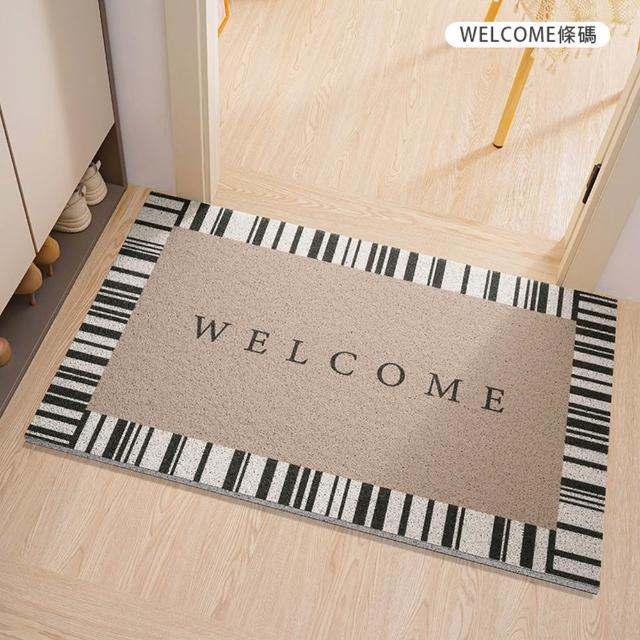 【JOCIYO 聚時柚】迎賓刮泥WELCOME踏墊80×50cm絲圈刮泥刮沙除塵落塵防滑 玄關地墊 門口腳踏墊 可剪裁