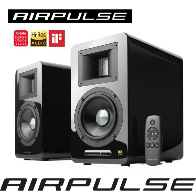 【AIRPULSE】A100 PLUS 雙聲道主動式音箱（2.0藍牙喇叭｜國際設計師 Phil Jones 設計｜Hi-Res音質認證）