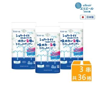 【日本大王】elleair溫水洗淨便座專用衛生紙12捲/串_無味(3串組)