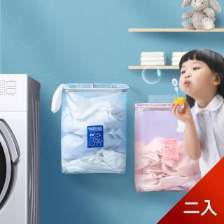 【Dagebeno荷生活】壁掛式網格髒衣籃 可視透氣不佔空間衣物收納籃(二入)