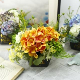 【HUGO DECO 榆果傢飾】橘繡球紙袋系列香氛花藝(擬真花/香氛/花禮/節慶送花)
