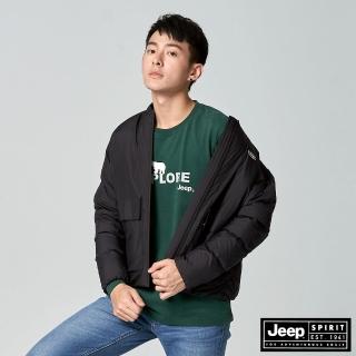 【JEEP】男裝極保暖防寒輕羽絨外套(黑)