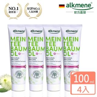 【德國alkmene歐珂蔓】茶樹精油抗菌牙膏100ml超值4入(送Oral-B牙刷3入)
