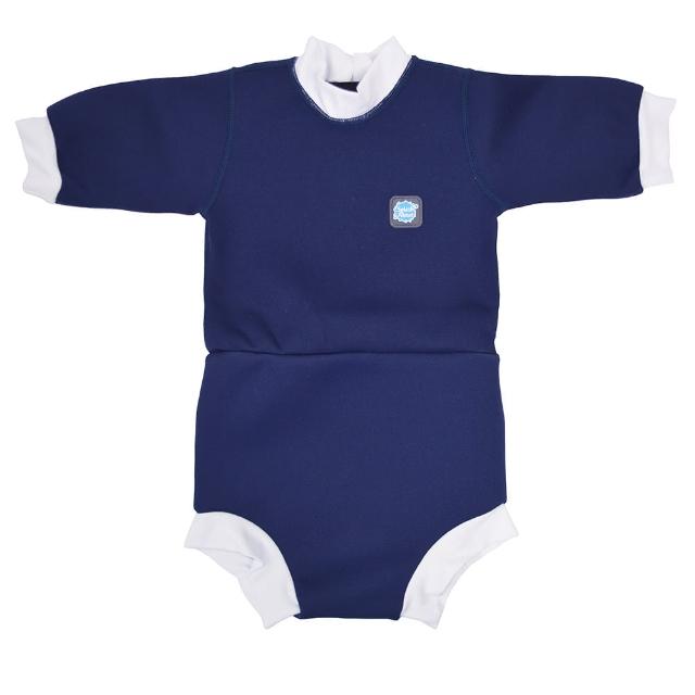 【Splash About 潑寶】嬰兒 尿布褲 連身 防曬 抗UV-海軍藍白(嬰兒泳褲)