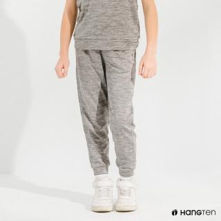 【Hang Ten】童裝-恆溫多功能-REGULAR FIT標準鳥眼吸排紗涼感抗菌除臭運動長褲-深花紗灰