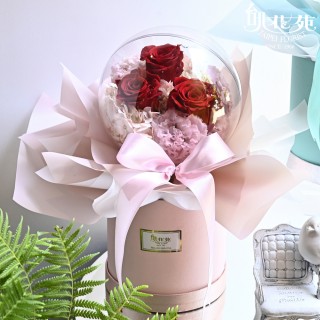 【台北花苑】泡泡球系列－紅玫瑰(告白花禮/玫瑰金/花盒)
