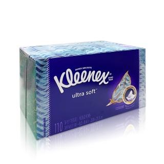 【美國 Kleenex】三層頂級柔嫩盒裝面紙 110抽/盒(花色隨機出貨)