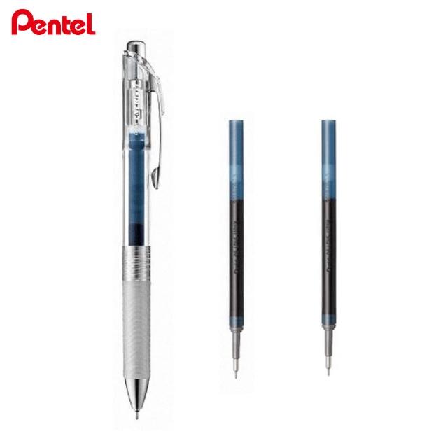 【Pentel 飛龍】ENERGEL infree極速鋼珠筆0.5(1筆2芯)