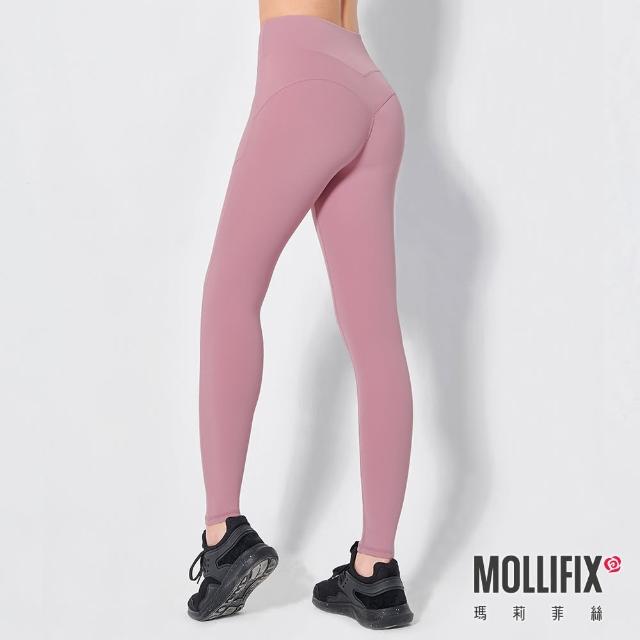 【Mollifix 瑪莉菲絲】高腰提臀蜜桃瑜珈褲、瑜珈服、Legging(5色任選)