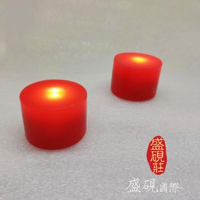 【盛硯莊佛教文物】小蓮花琉璃座 1組2件(含LED環保燈)