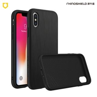 【RHINOSHIELD 犀牛盾】iPhone X SolidSuit 髮絲紋防摔背蓋手機保護殼-黑色(獨家耐衝擊材料 原廠出貨)