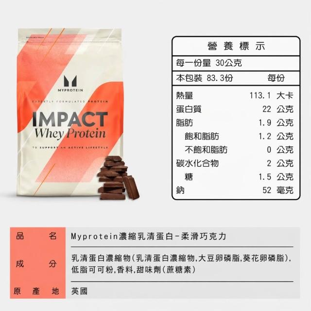 【MYPROTEIN】濃縮乳清蛋白2.5KG(多口味可選)