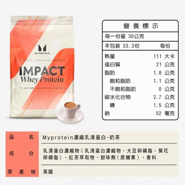 【MYPROTEIN】濃縮乳清蛋白1KG(多口味可選)