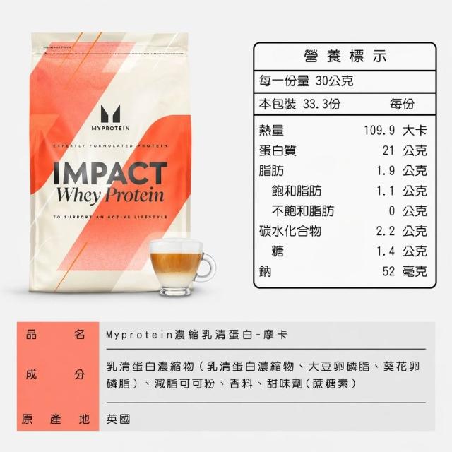 【MYPROTEIN】濃縮乳清蛋白1KG(多口味可選)
