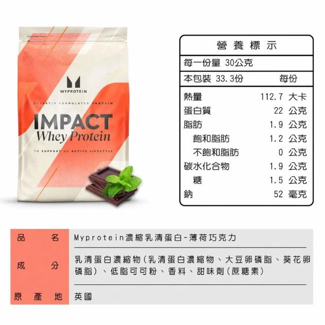 【MYPROTEIN】濃縮乳清蛋白1KG(多口味可選)