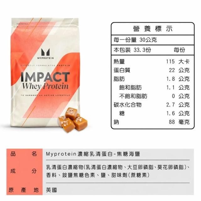 【MYPROTEIN】濃縮乳清蛋白1KG(多口味可選)