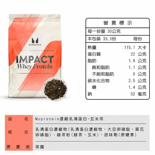 【MYPROTEIN】濃縮乳清蛋白1KG(多口味可選)