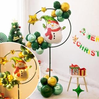 聖誕節雪人地飄花圈氣球組1組(聖誕節 聖誕節佈置 聖誕 氣球 佈置)