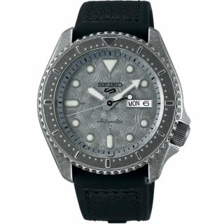 【SEIKO 精工】5 Sports槍灰仿舊版機械錶(4R36-09A0H/SRPE79K1)