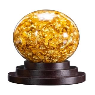 風生水起金箔水晶球(風生水起、開運、招財)