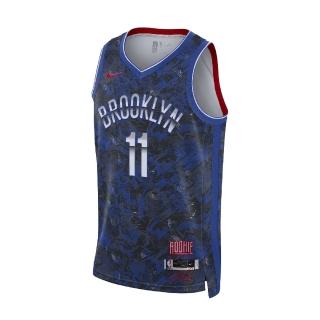 【NIKE 耐吉】球衣 Kyrie Irving 布魯克林 男款 NBA球星 11號 厄文 籃球 背心 藍 紅(DA6959-495)